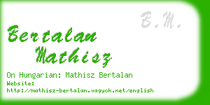 bertalan mathisz business card